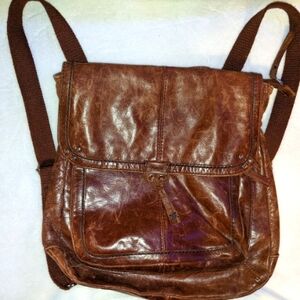 Leather backpack purse
